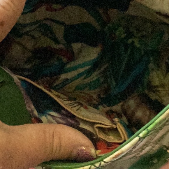 Limited edition Sharif bag patient leather and leather with floral fabric lining - Picture 7 of 14